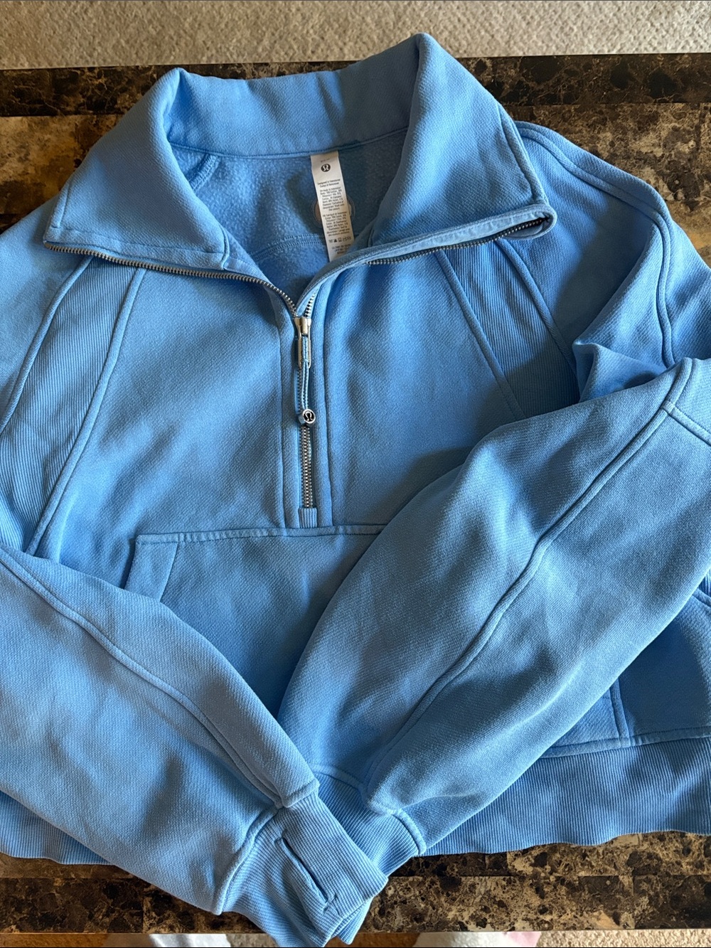 lululemon athletica Sky Blue Half-Zip Pullover Sweater